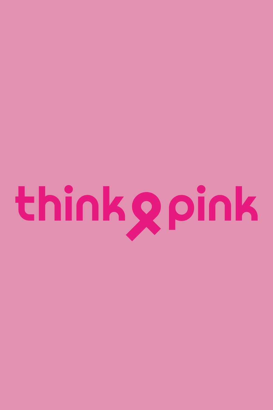Message de sensibilisation rose « think pink » de POINTCARRE, avec un ruban de sensibilisation au cancer du sein intégré.
