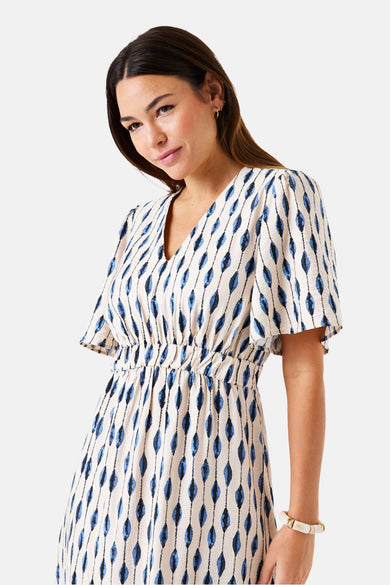 Robe longue multicolore de GARCIA, à motif imprimé avec une encolure en V et une taille élastique.