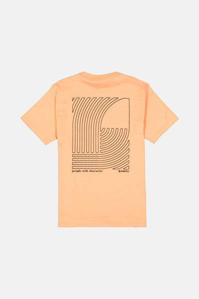 Oranje T-shirt met korte mouwen van GARCIA, met abstract grafisch patroon op de rug.