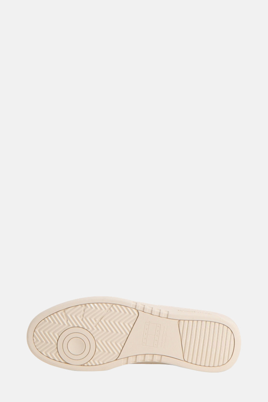 Beige sneakerzool van TOMMY JEANS met geometrisch patroon en groeven.