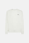 Ecru ronde hals sweatshirt van SUN 68 met een klein geborduurd logo.