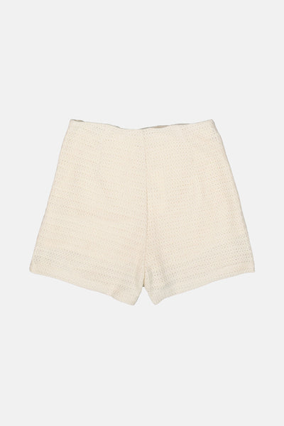 Short écru de GARCIA en maille ajourée, coupe droite et taille haute.