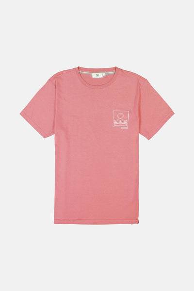 Roze T-shirt met korte mouwen van GARCIA, met een zeefdruk op de borst.