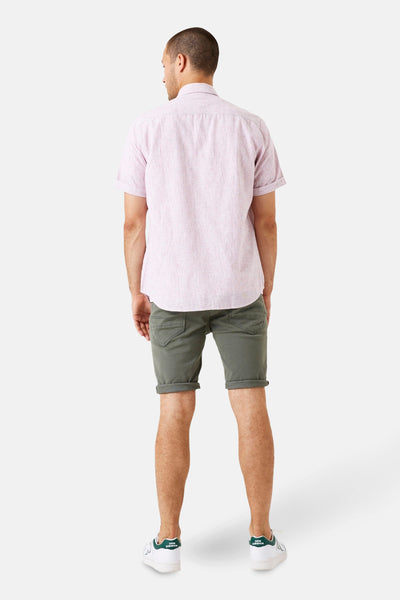 Chemise à manches courtes rose de GARCIA, vue de dos, avec des détails texturés et des motifs subtils.