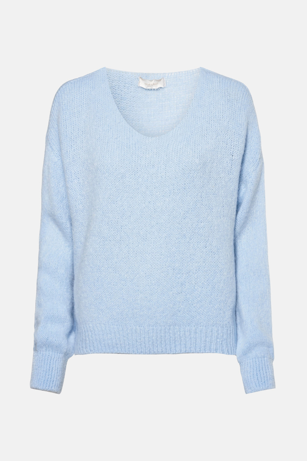 Pull met V-hals - blauw