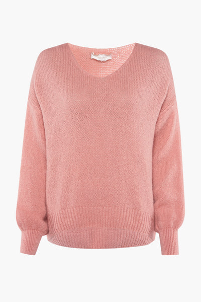 Pull col V Rose - AMELIE ET AMELIE