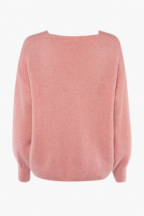 Pull col V Rose - AMELIE ET AMELIE