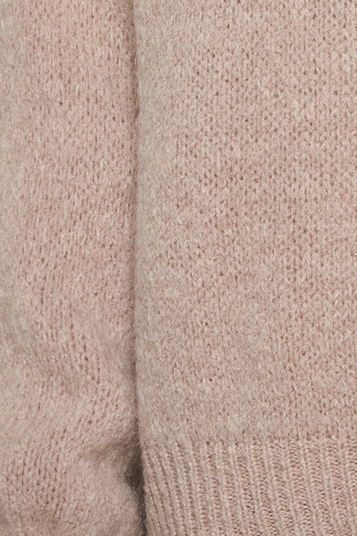 Pull met V-hals - beige