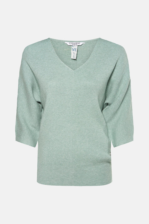 Pull col V Vert - ZABAIONE
