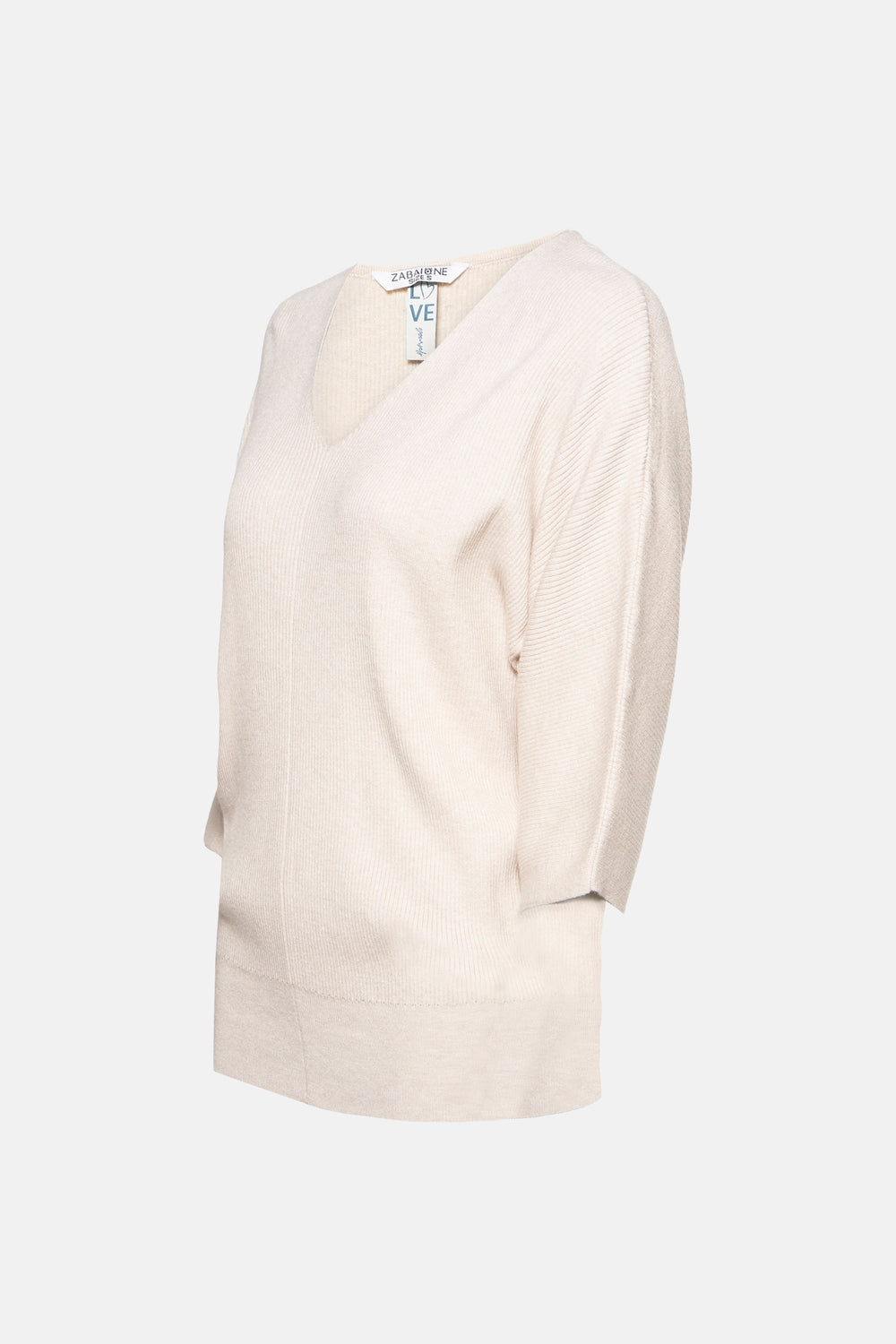 Pull col V Beige - ZABAIONE