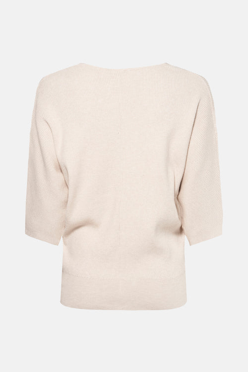 Pull col V Beige - ZABAIONE