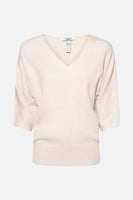 Pull col V Beige - ZABAIONE