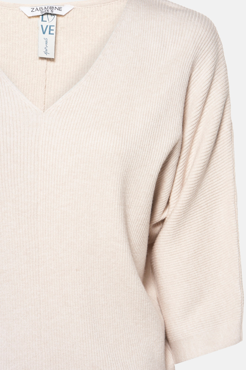 Pull col V Beige - ZABAIONE
