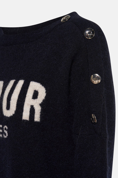 Trui met ronde hals blauw - Le Temps des Cerises