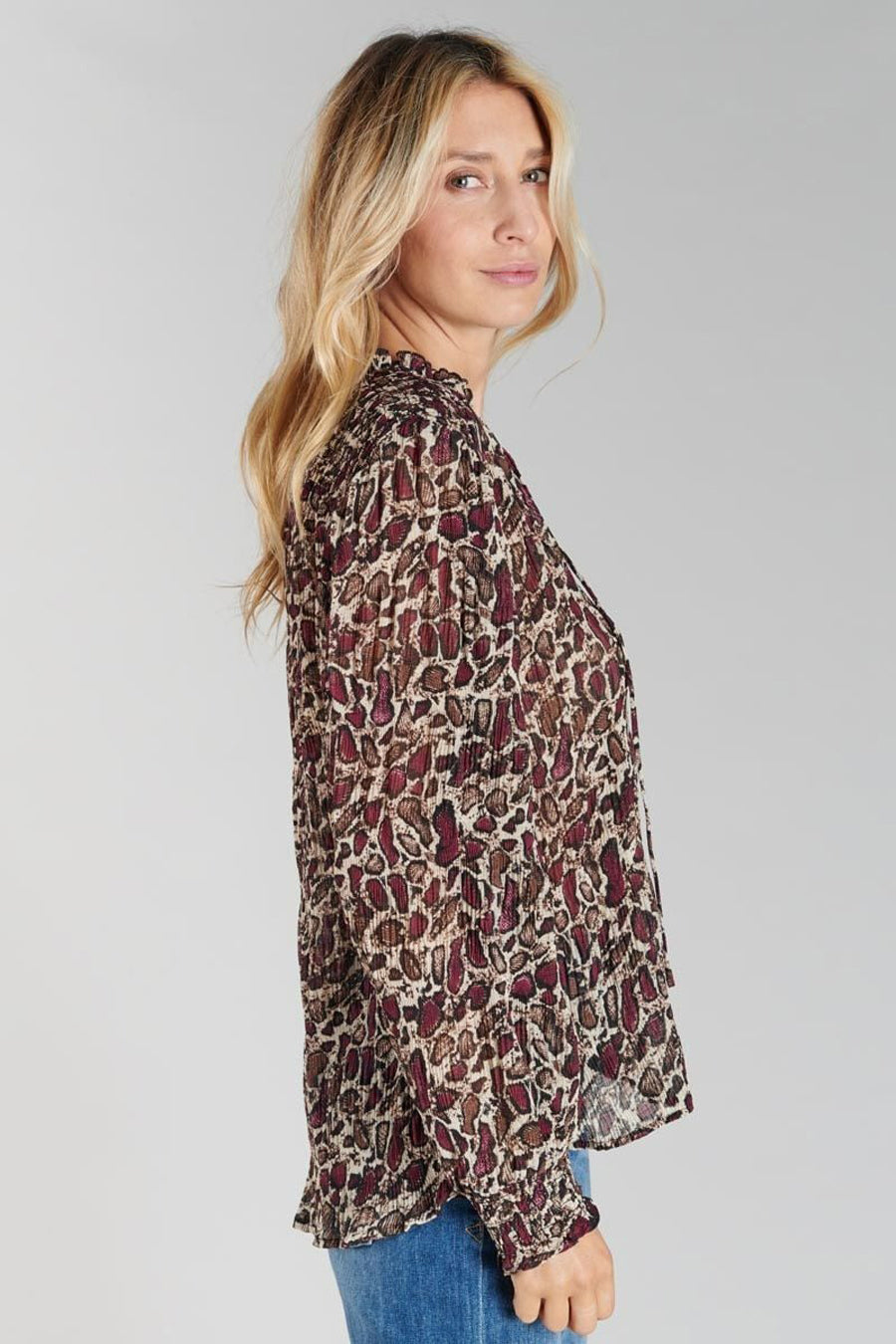 Blouse (lange mouwen) Bordeaux - Le Temps des Cerises