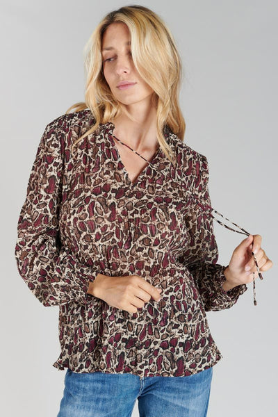 Blouse (lange mouwen) Bordeaux - Le Temps des Cerises
