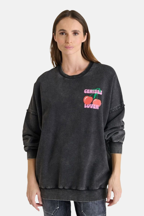 Sweat col rond bleu - Le Temps des Cerises