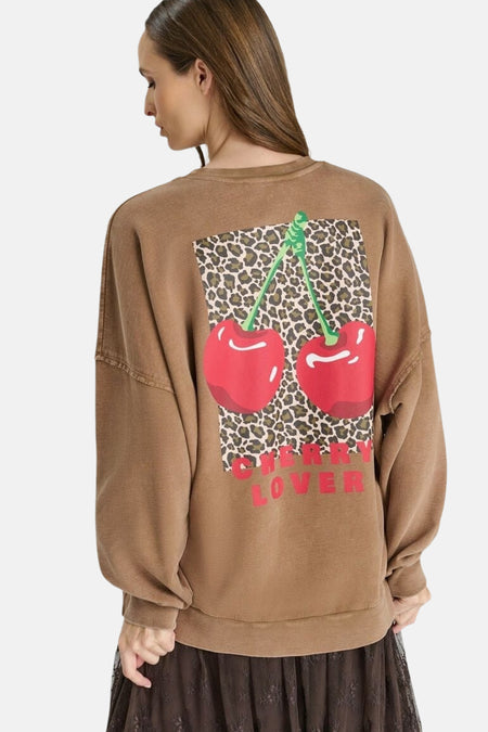 Sweat col rond beige - Le Temps des Cerises