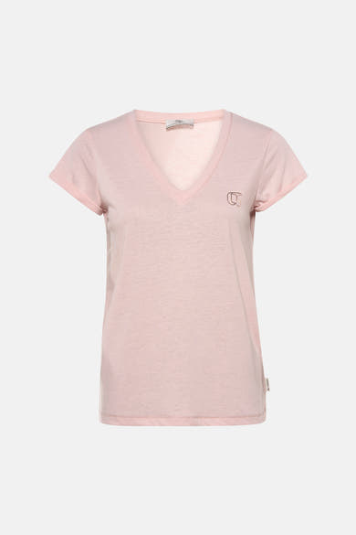 Top uni manches courtes rose - Le Temps des Cerises