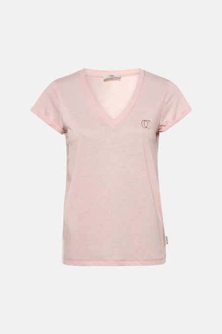Top uni manches courtes rose - Le Temps des Cerises