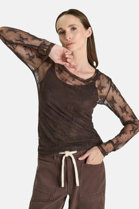 T-shirt met lange mouwen - bruin
