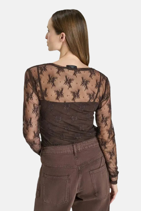 T-shirt met lange mouwen - bruin