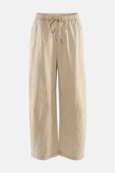 Pantalon beige de ADORE, avec une taille élastique et cordon de serrage, coupe ample.