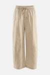 Pantalon beige de ADORE, avec une taille élastique et cordon de serrage, coupe ample.