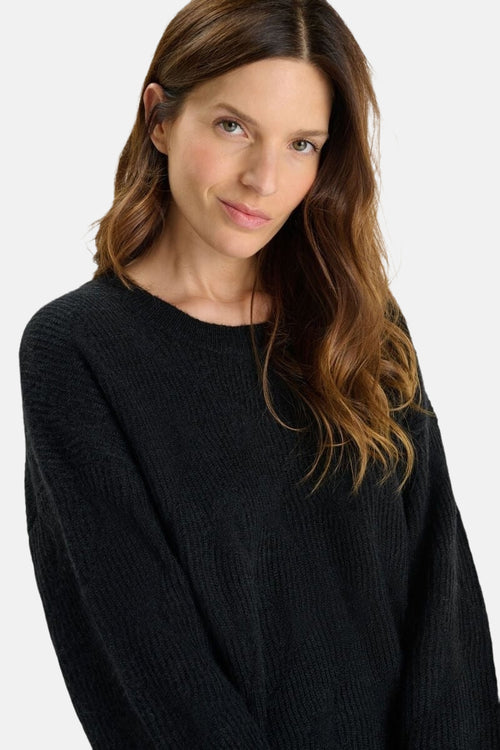 Pull met ronde hals - zwart