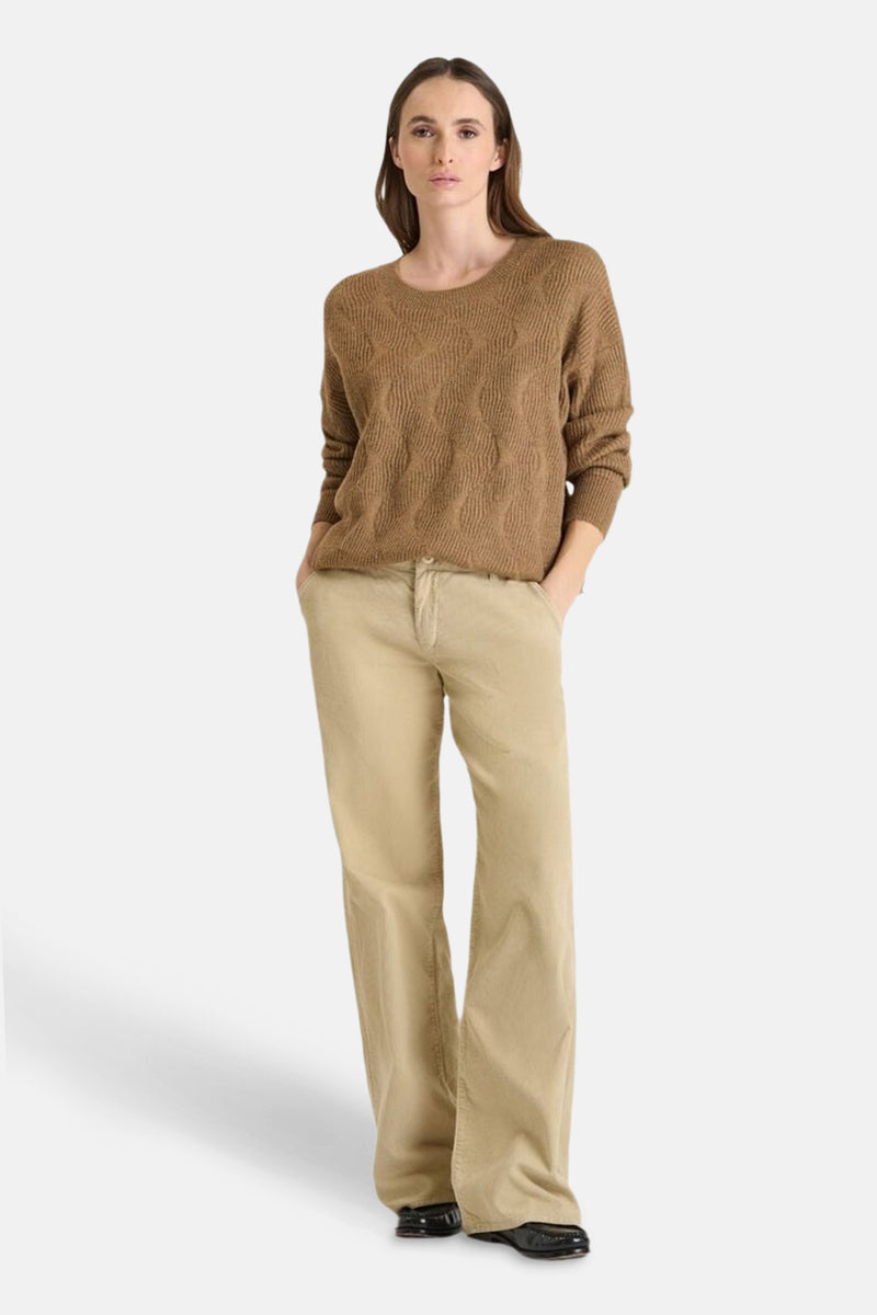 Pull met ronde hals - bruin