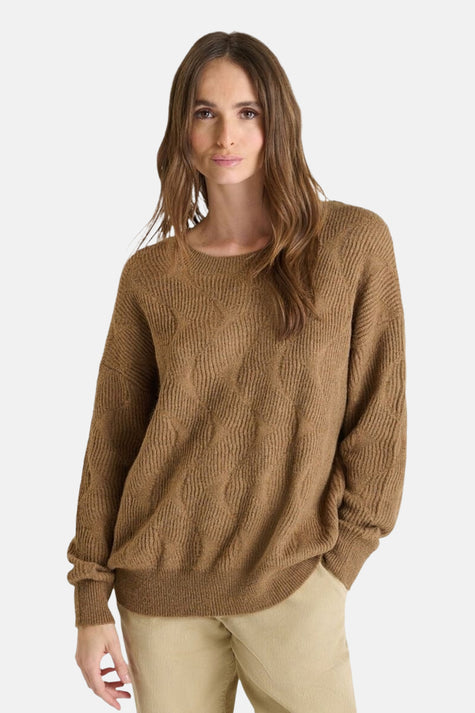 Pull met ronde hals - bruin