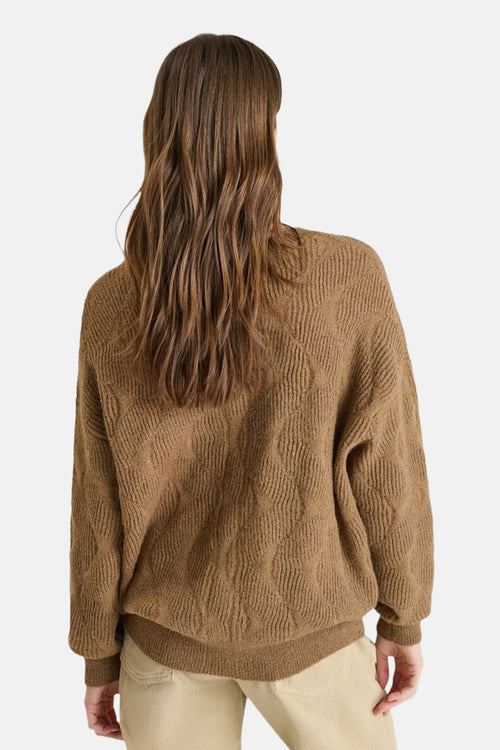 Pull met ronde hals - bruin