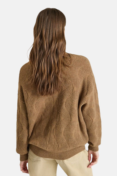 Pull met ronde hals - bruin