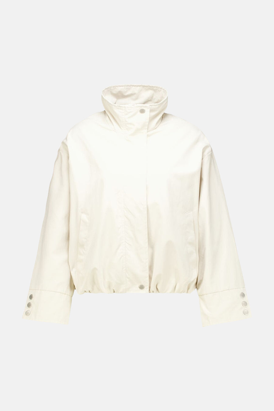 Veste courte écru de GARCIA avec col montant et fermeture à boutons-pression.
