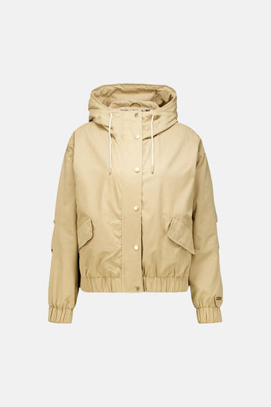 Veste courte beige de GARCIA, avec capuche et poches plaquées, fermeture boutonnée.