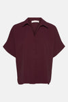 Chemise à manches courtes - Bordeaux