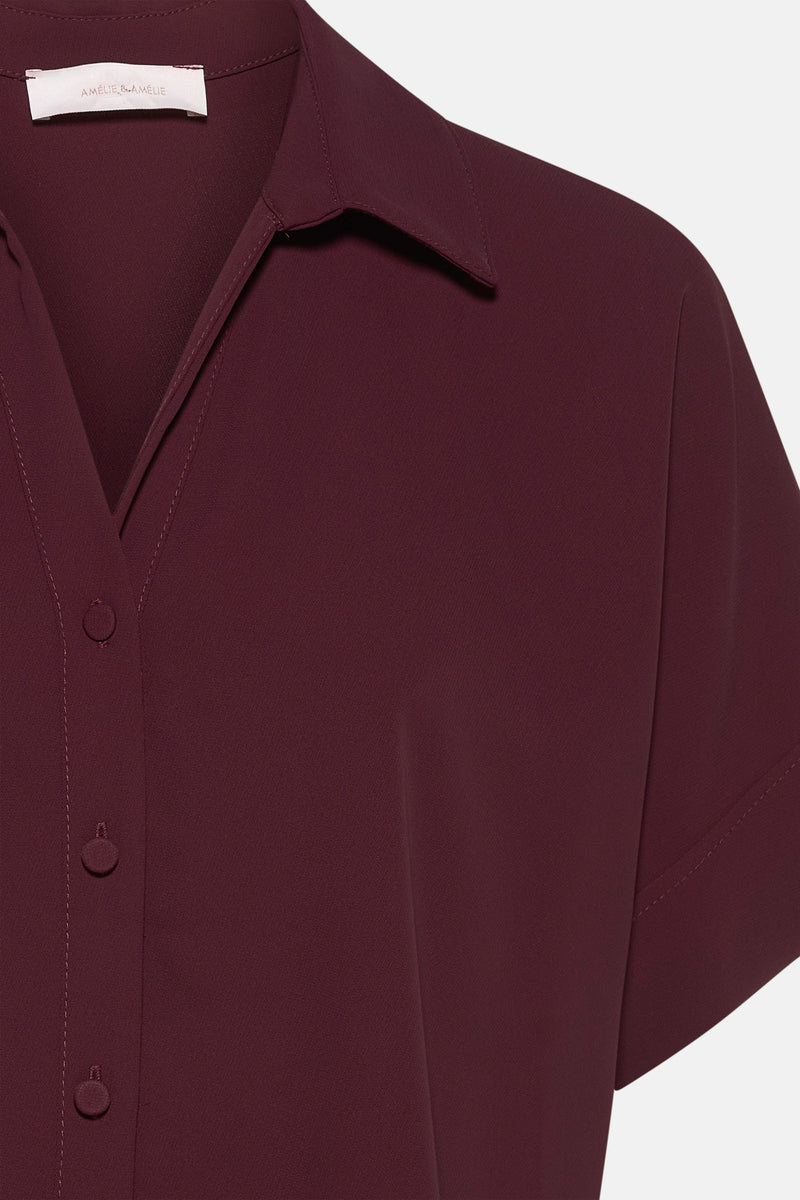 Hemd met korte mouwen - Bordeaux