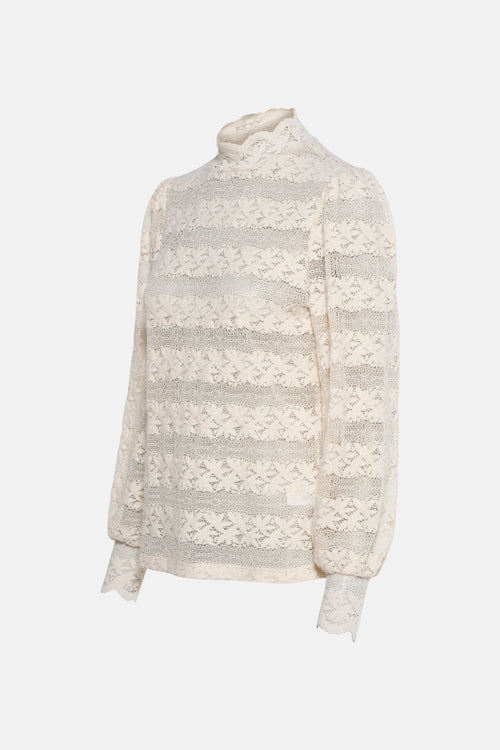 Blouse met lange mouwen - ecru