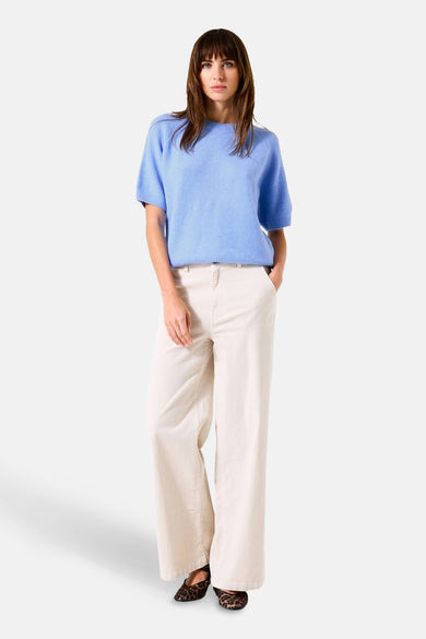 Pull met ronde hals - blauw