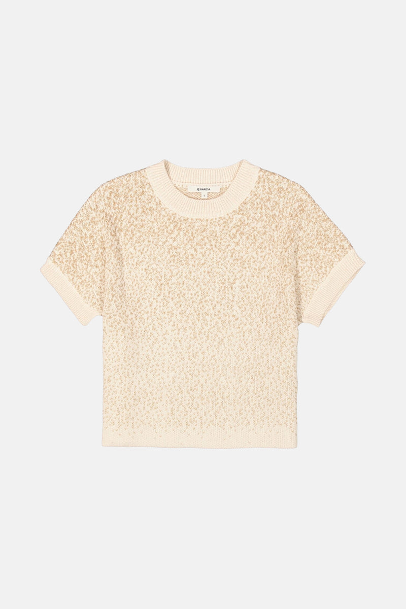 Pull met ronde hals - beige