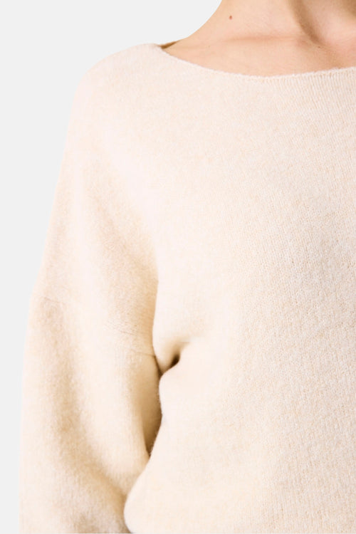 Pull met ronde hals - ecru
