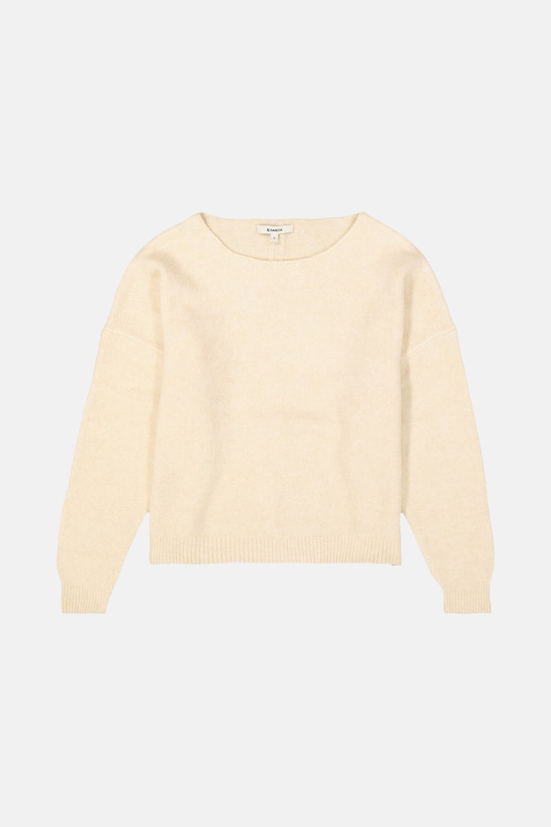 Pull met ronde hals - ecru