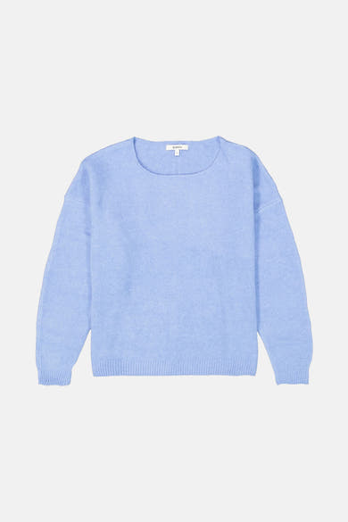 Ronde hals trui blauw van GARCIA, met een zachte textuur en lange mouwen.