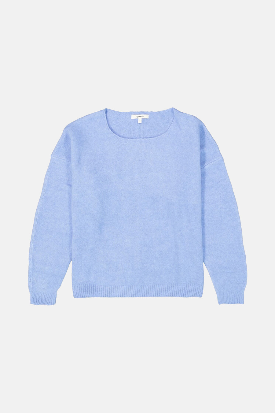 Ronde hals trui blauw van GARCIA, met een zachte textuur en lange mouwen.