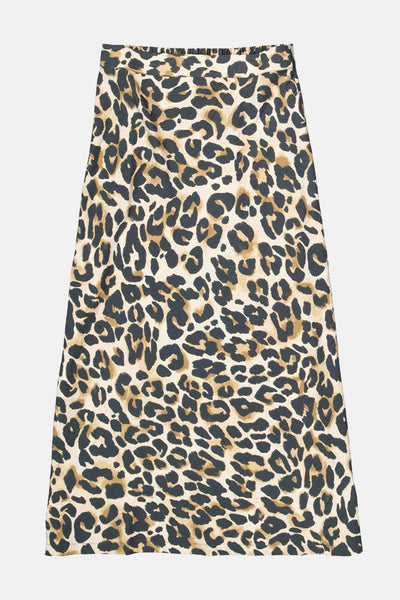 GARCIA midi-rok met luipaardprint en elastische tailleband.