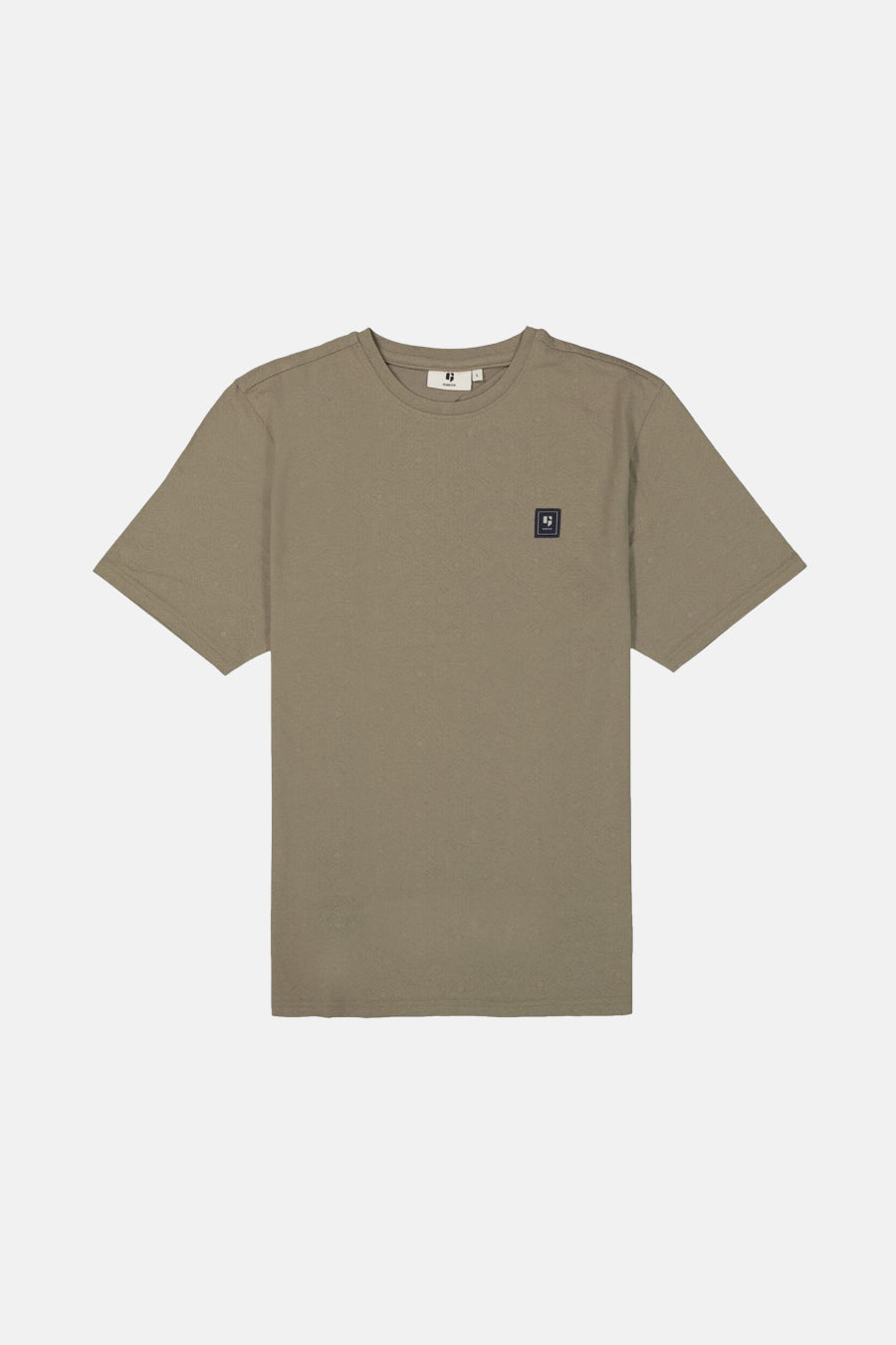 Kaki T-shirt met korte mouwen van GARCIA, met vierkant logo op de borst.