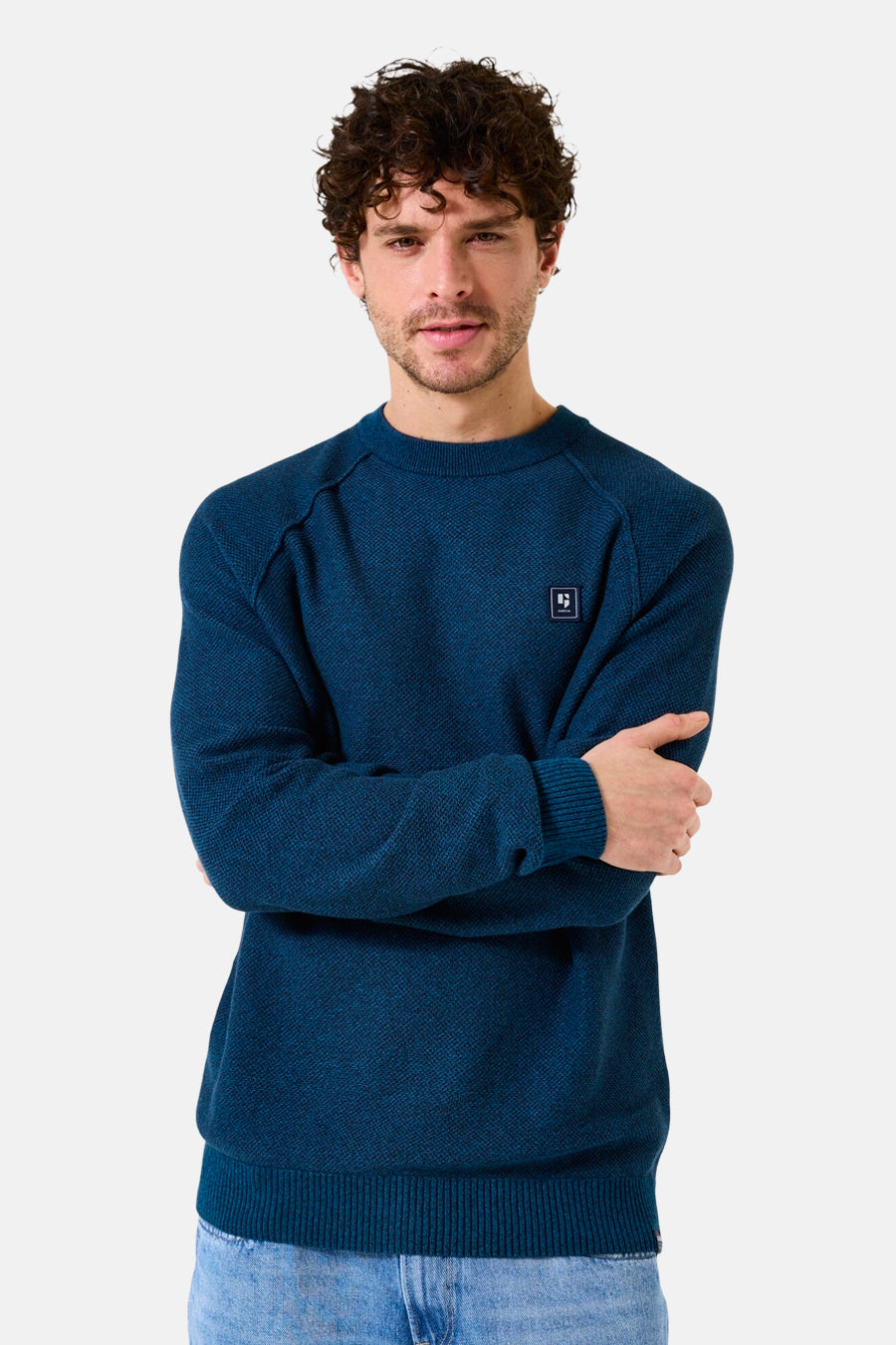 Pull met ronde hals - Turquoise