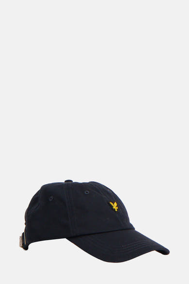 Casquette bleu foncé de LYLE & SCOTT avec logo brodé d'un aigle jaune.