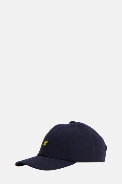 Casquette bleue de LYLE & SCOTT, avec logo jaune brodé sur le devant.
