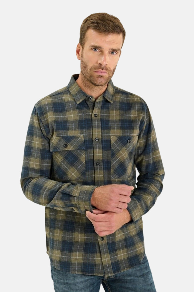 Chemise à manches longues multicolore de Le Temps des Cerises, à carreaux, avec poches poitrine boutonnées.